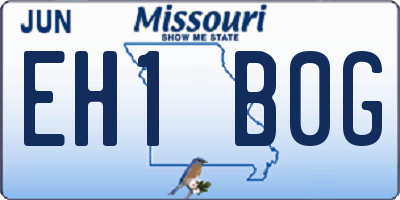 MO license plate EH1B0G