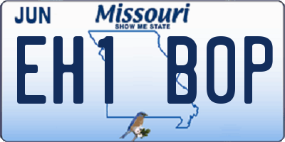 MO license plate EH1B0P