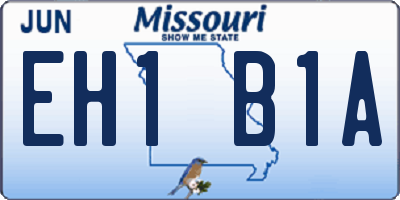 MO license plate EH1B1A