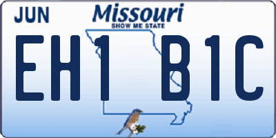 MO license plate EH1B1C