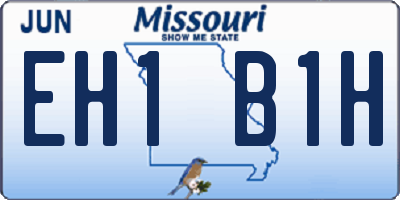 MO license plate EH1B1H