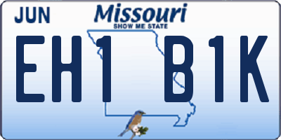 MO license plate EH1B1K