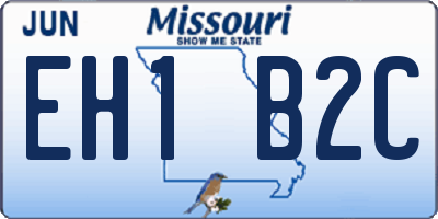 MO license plate EH1B2C