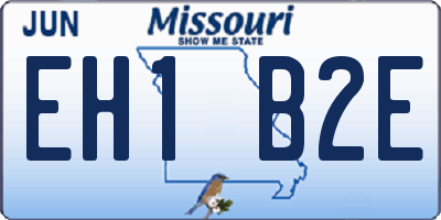 MO license plate EH1B2E
