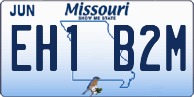 MO license plate EH1B2M