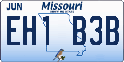 MO license plate EH1B3B