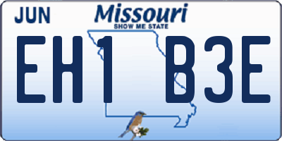 MO license plate EH1B3E