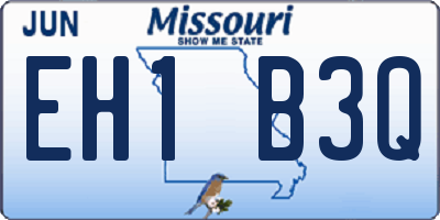 MO license plate EH1B3Q