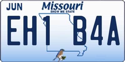 MO license plate EH1B4A