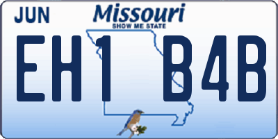 MO license plate EH1B4B