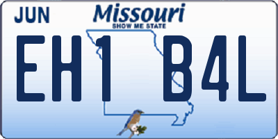 MO license plate EH1B4L