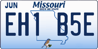 MO license plate EH1B5E