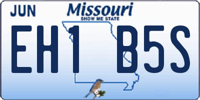 MO license plate EH1B5S