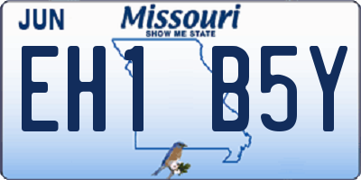 MO license plate EH1B5Y