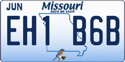 MO license plate EH1B6B
