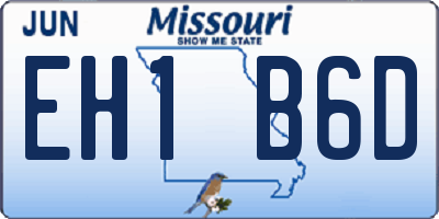 MO license plate EH1B6D