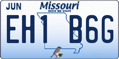 MO license plate EH1B6G