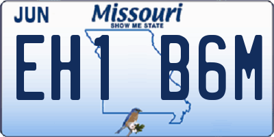 MO license plate EH1B6M