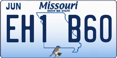 MO license plate EH1B6O
