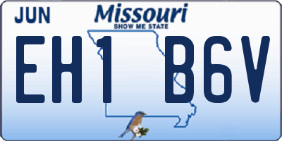 MO license plate EH1B6V