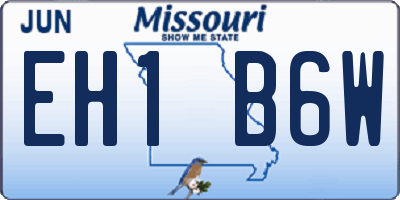MO license plate EH1B6W