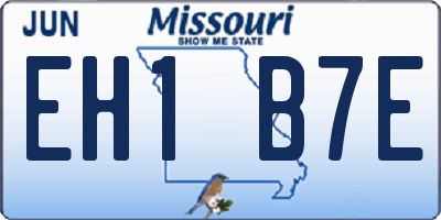 MO license plate EH1B7E