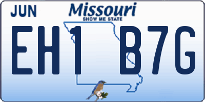 MO license plate EH1B7G
