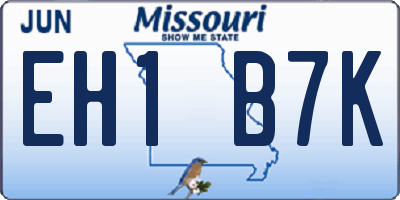 MO license plate EH1B7K