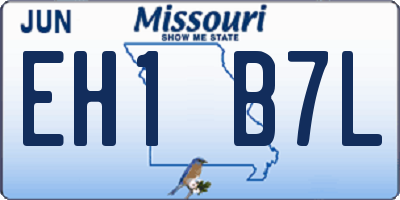 MO license plate EH1B7L