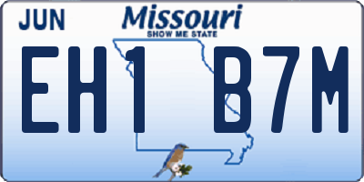 MO license plate EH1B7M