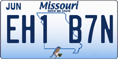 MO license plate EH1B7N