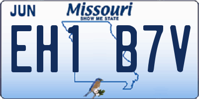 MO license plate EH1B7V