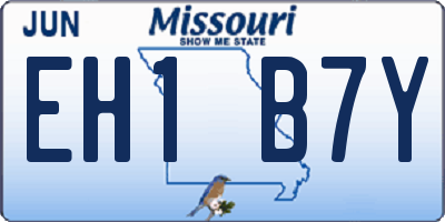 MO license plate EH1B7Y