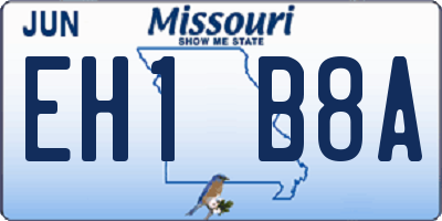 MO license plate EH1B8A