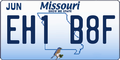 MO license plate EH1B8F