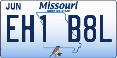 MO license plate EH1B8L