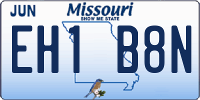 MO license plate EH1B8N
