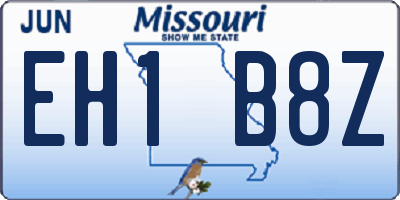 MO license plate EH1B8Z