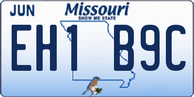 MO license plate EH1B9C