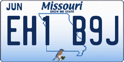 MO license plate EH1B9J