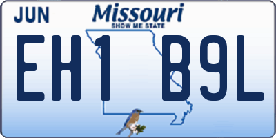 MO license plate EH1B9L