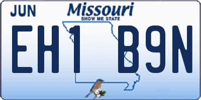 MO license plate EH1B9N