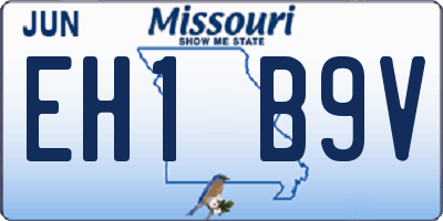 MO license plate EH1B9V