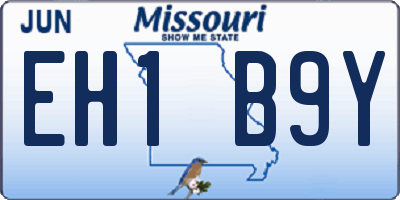 MO license plate EH1B9Y