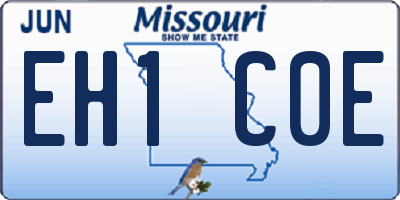 MO license plate EH1C0E