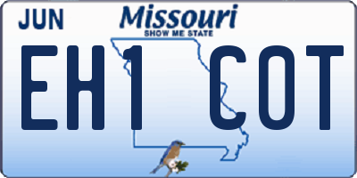 MO license plate EH1C0T