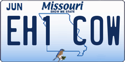 MO license plate EH1C0W