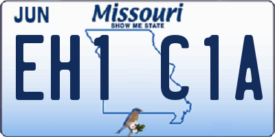 MO license plate EH1C1A