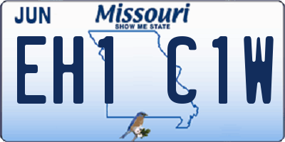 MO license plate EH1C1W