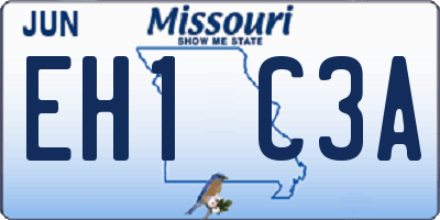 MO license plate EH1C3A
